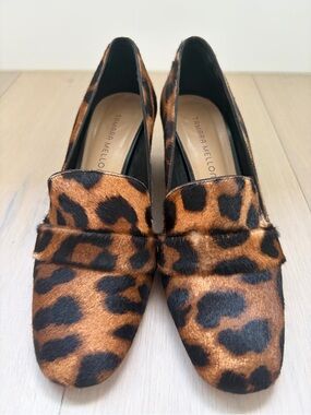Tamara Mellon Leopard Haircalf Loafers in Brown & Black